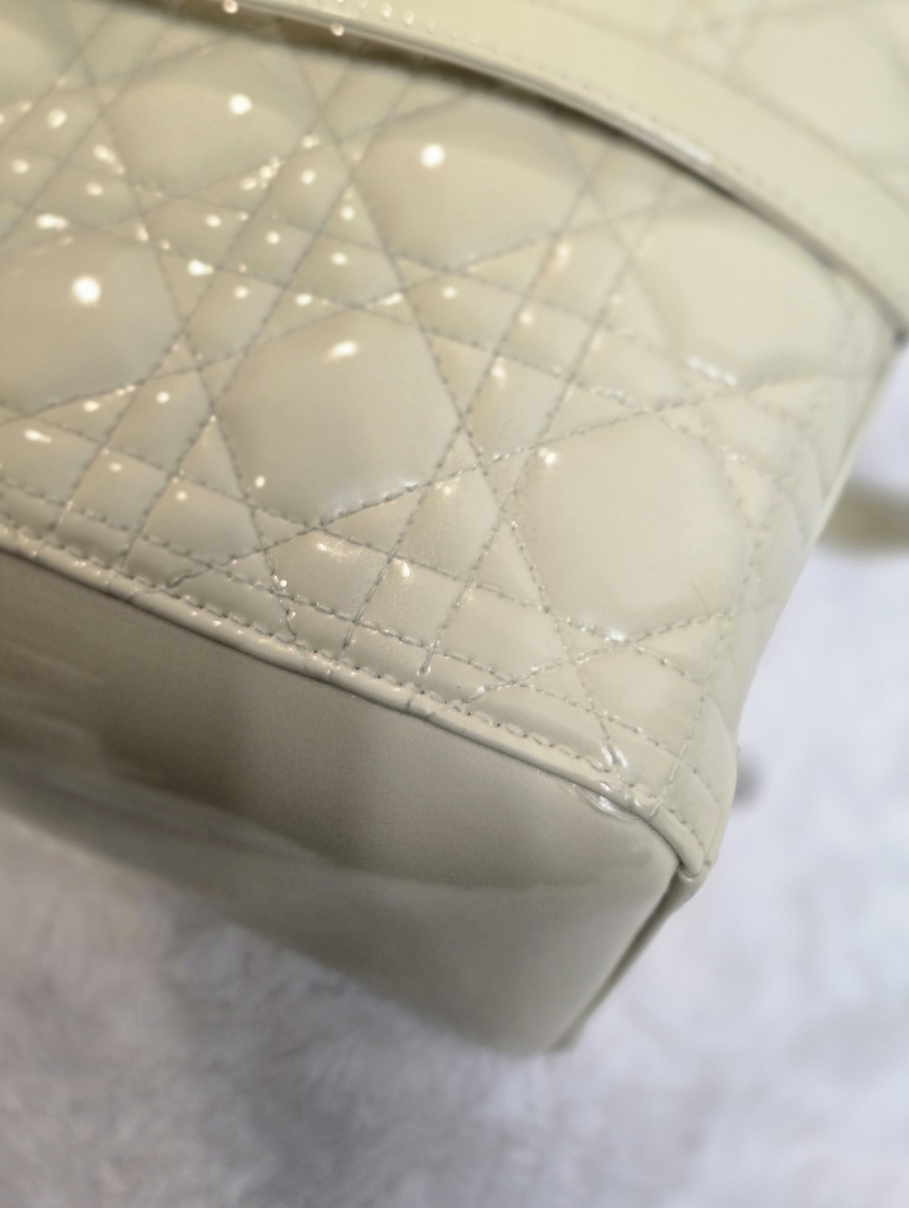 Christian Dior Lady Dior Bag Cannage Quilt Patent Large - Picture 7 of 14